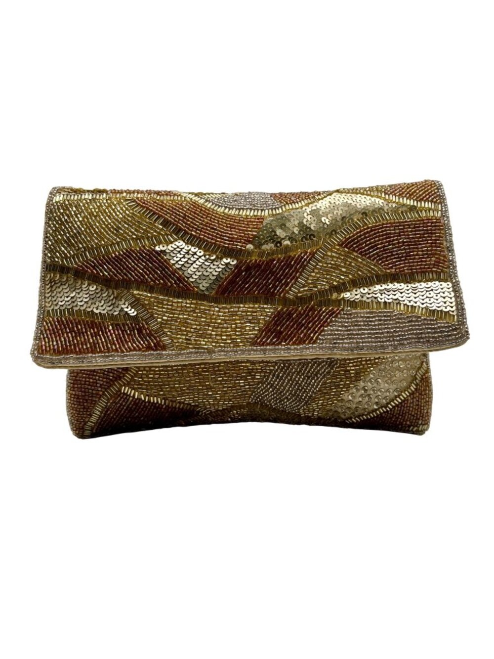 MMs Brands Gold Beaded Envelope Bag